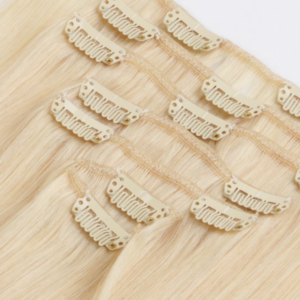  613 Blonde Color Hair Weave Clip In Human Hair Extension 16 18 20 Inch Peruvian Brazilian Indian Straight clip in Human HairHN215